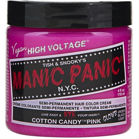 Manic Panic Crème Formule Semi Permanent Cheveux Cotton Candy Rose (GLOWS)