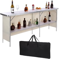 REDCAMP Portable Bar Table, 81.5" Extra Long Folding Bar Table with Carry Bag for Outdoor & Indoor Use, Parties, Events, Camping, Picnics, White