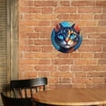 thumbnail image 6 of Round Metal Tin Sign Rustic Wall Decor Cat Portrait Round Metal Sign Plaque for Home Garden Kitchen Bar Cafe Restaurant Garage Retro Vintage Wall Art 8x8 Inch, 6 of 8