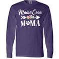 thumbnail image 3 of Inktastic Maine Coon Mama with Flowers and Arrow Long Sleeve T-Shirt, 3 of 5