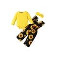 thumbnail image 5 of KidPika 3PCS Newborn Kid Baby Girl Clothes Shirt Romper Pants Headband Floral Outfit Set, 5 of 5