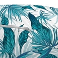 thumbnail image 3 of Vintage Green Pouf Cover with Zipper, Tropical Palm Tree Leaves with Negative Effect Background, Soft Decorative Fabric Unstuffed Case, 30" W X 17.3" L, Petrol Blue Aqua, by Ambesonne, 3 of 5