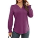 thumbnail image 1 of Blusa con cuello en V Nikou mujer holgada manga larga fruncida, 1 of 6