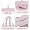 thumbnail image 6 of Toiletry Bag, Jewelry Storage Bag, Hanging Travel Organizer with Multiple Compartments for Cosmetics and Accessories, Portable Nylon Makeup Case In Black Pink White, 6 of 7