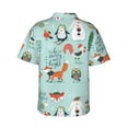 thumbnail image 4 of Xecao Christmas Winter Animals print Hawaiian shirt - a stylish short-sleeve button-down for men, perfect for casual beach and tropical outings., 4 of 9