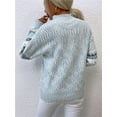 thumbnail image 5 of Women’s Snowflake Christmas Sweater Casual Long Sleeve Knitted Pullover Sweaters Crewneck Loose Jumper Tops, 5 of 6