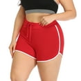 thumbnail image 3 of HDE Plus Size Red Lifeguard Shorts for Women Yoga Workout Bottoms Size 3X, 3 of 5