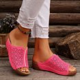 thumbnail image 6 of LOVZFMLL Wedge Sandals for Women 2025 Fashion Cut Out Comfort Walking Slides Sandals Open Toe Slip On Outdoor Beach Slippers Pink 5.5, 6 of 8