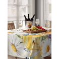 thumbnail image 6 of White Daisy Table Cloth, Waterproof Tablecloth for Rectangle Tables, Spring Floral Elegant Pastoral Bees Watercolor Reusable Washable Fabric Table Cover for Restaurant Kitchen Dining Tables 60"x102", 6 of 9