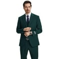 thumbnail image 3 of Men's Stacy Adams Hybrid-Fit 3pc Notch Lapel Suit Set, Jacket Vest and Pants, 3 of 4