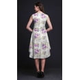 thumbnail image 4 of Bimba Purple Leaves,Lilac & Peony Floral Women Casual Sleeveless Floral Print Summer Swing Midi Dress-XX-Large, 4 of 6