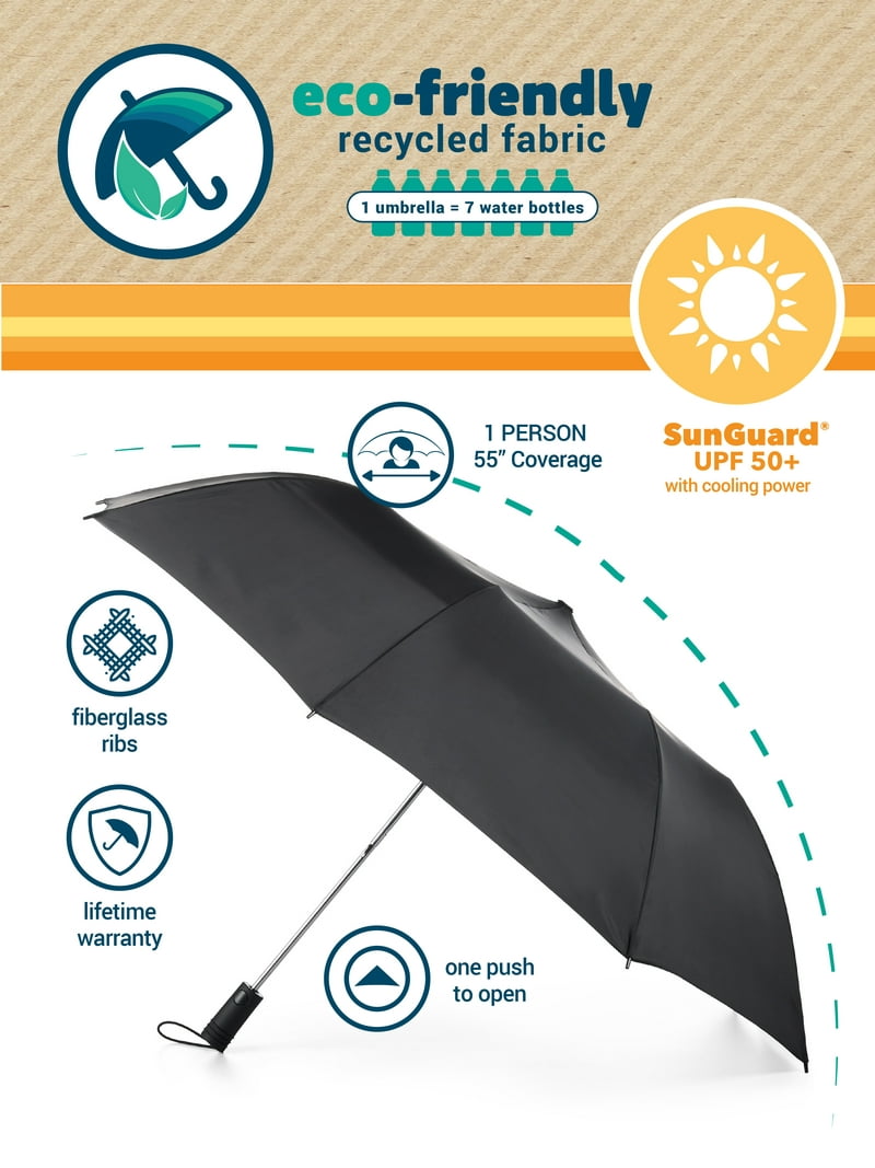 さとうさんParent Bag (umbrella) Totes Recycled Canopy Vented One-Touch Auto Open Golf Rain