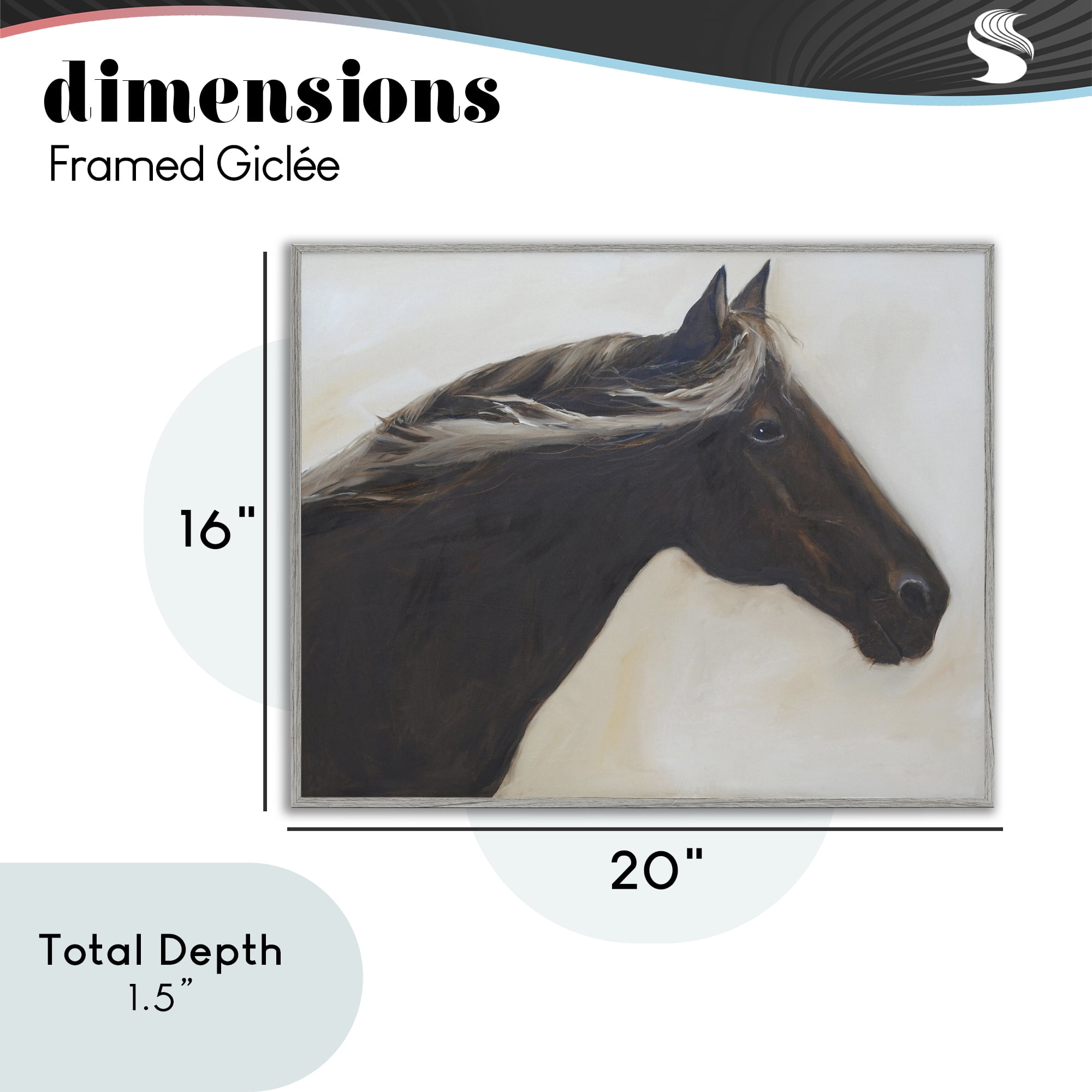 Stupell Industries The Mare In Profile Gray Framed Giclee Art, design by Jadei Graphics