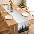 thumbnail image 3 of Black Mist Forest Table Runner - 72 Inch Long, Kitchen Dining Table Runner Dresser Scarves, Retro Country Watercolor Tree Scenery Farmhouse Decor for Coffee Tables Wedding Party Banquet, 3 of 8
