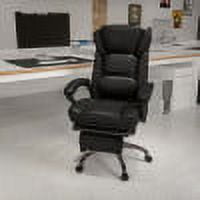 Emma Oliver High Back Black LeatherSoft Reclining Ergonomic Outer Lumbar Swivel Office Chair