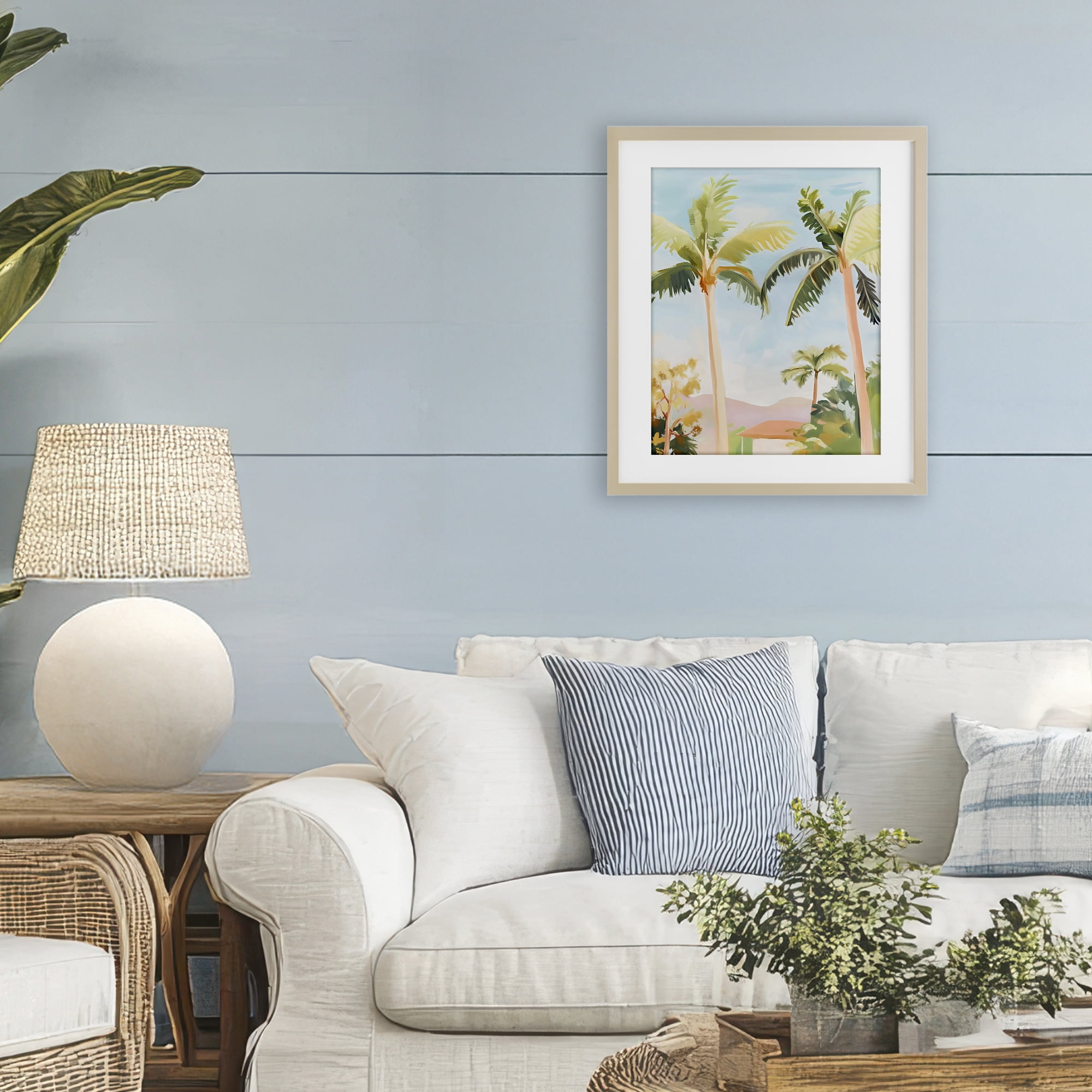 Stupell Industries Rising Above Tropical Palms Birch Framed Print Under Glass, design by The Prints Vibe