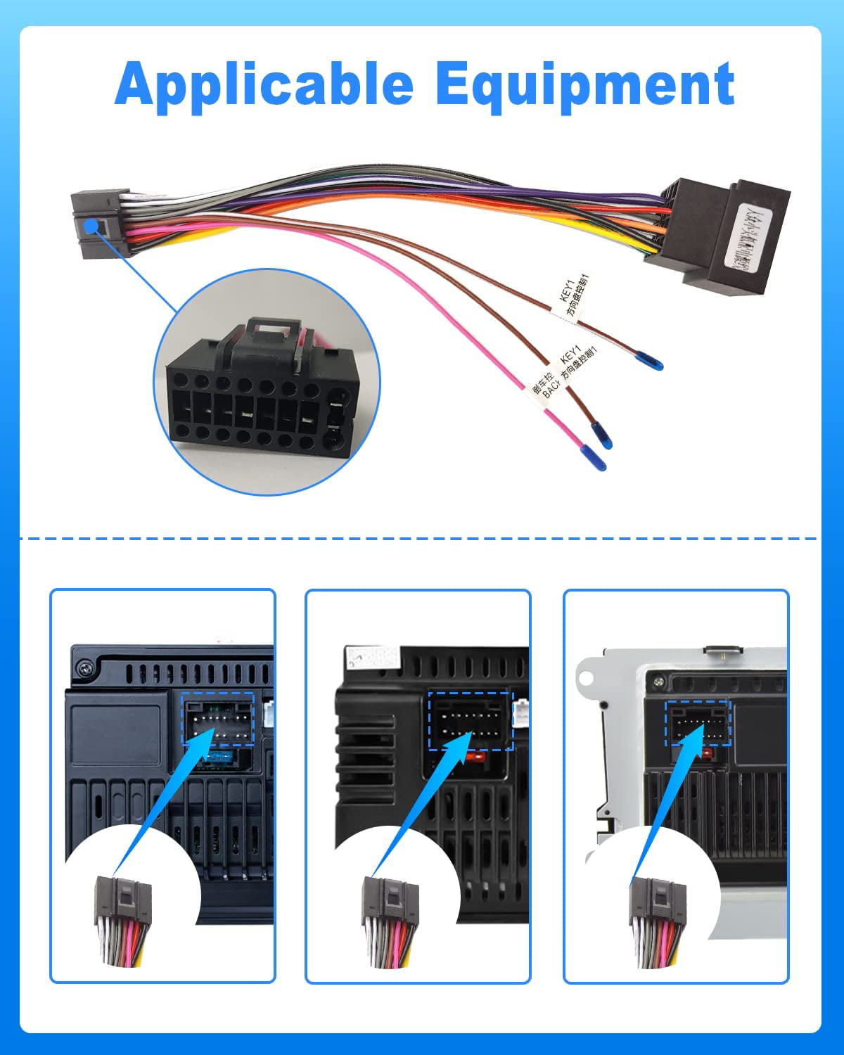 16 Pin ISO Adapter Kabel für Android Autoradio ISO Universal Adapter  Standard Auto Stecker, Radio Adapter Stecker mit Lenkradsteuerleitungen und  Rückwärtssteuerleitung : : Auto & Motorrad