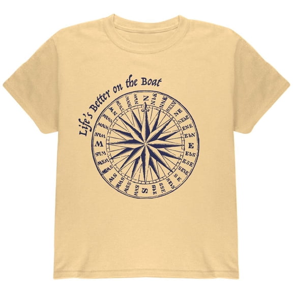 Summer Sun Life's Better on the Boat Youth T Shirt Yellow Haze YMD