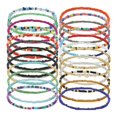 thumbnail image 1 of Visland 24 Pcs Beach Bead Anklets Set Colorful Rainbow Bohemian Style Elastic Elastic Stackable Beaded Stretch Anklets Summer Vacation Jewelry, 1 of 8