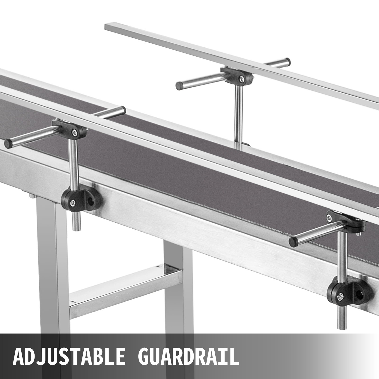 BENTISM PVC Two-Way Belt Conveyor, 71×7.8 inch Motorized Conveyor Industrial Transport Conveyor, w/Double Guardrails Anti-Static Adjustable Conveyor Table Electric Handling