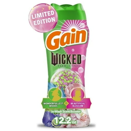 Gain "Wicked: For Good" Limited-Edition In-Wash Laundry Scent Booster Beads, Wonderfullest Woods & Beautifical Blossom Scent, 12.2 oz - 3 pack