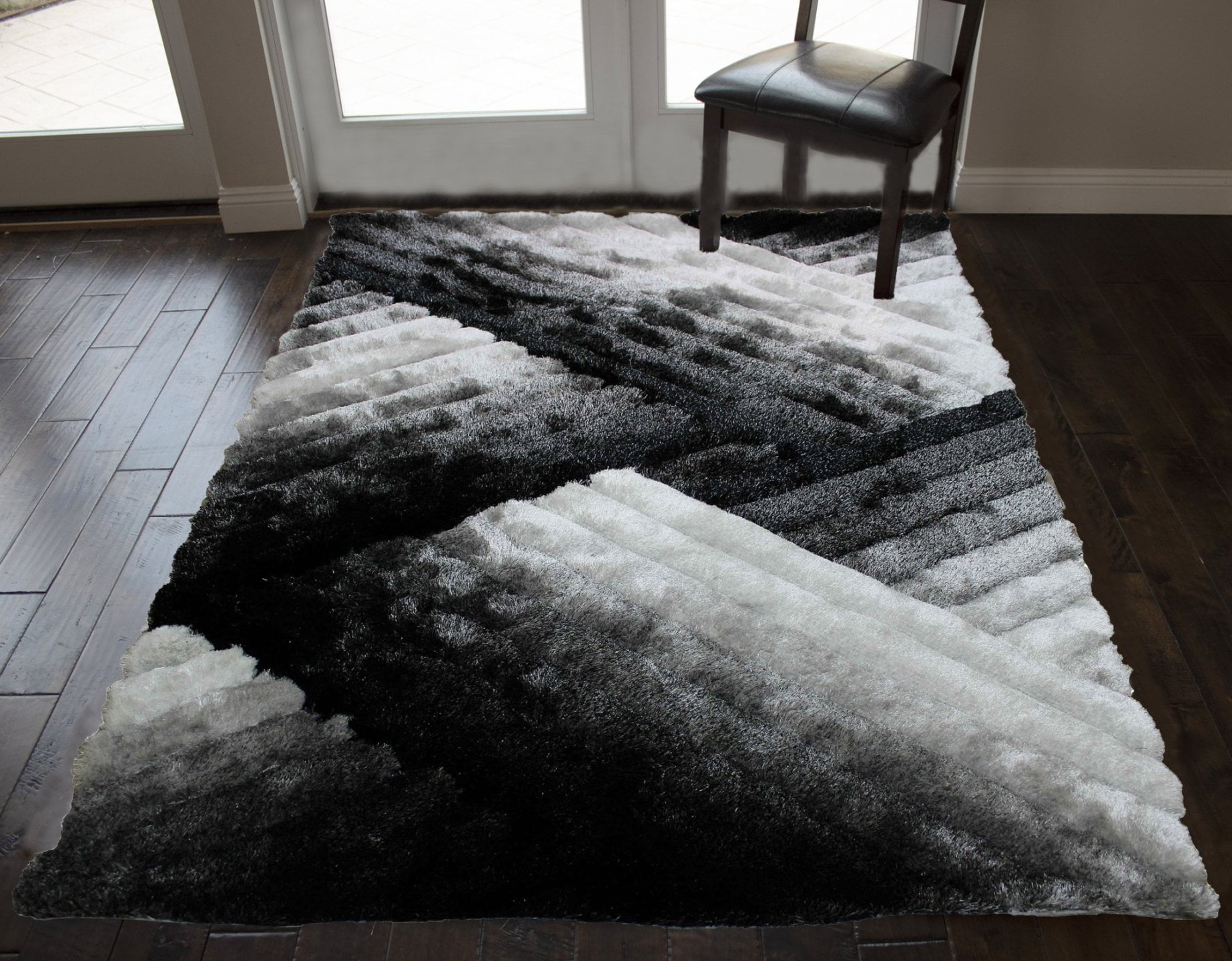 modern living room shag rug