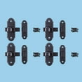 thumbnail image 2 of Black Iron Cabinet Slide Door Latch 3.2" L x 2.2" W Antique Wrought Iron Metal Sliding Latches forCabinet or Window Doors Rust Resistant Locks w/Hardware Renovators Supply Pack of 4, 2 of 3