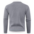 thumbnail image 2 of Men's Knit Pullover Sweater Notch Neck Long Sleeve Casual Ribbed Top, 2 of 8