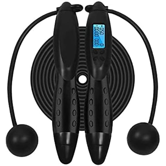 Dr.Pedi Cordless Jump Rope with Digital Counter, Adjustable Weighted Skipping Rope with Gravity Balls, Indoor Outdoor Exercise for Fitness, Fat Burning & Coordination Training