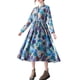 thumbnail image 1 of Vestido, Vestido suelto de mujer con bolsillo Estampado floral Manga larga Cintura con cordón Vestid Meterk Azul/Grande, 1 of 7