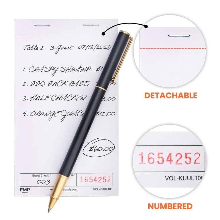 KitchenDine: Memo Pads - Note Pads - Scratch Pads - Writing Pads - Server Notepads - 10 Pads with 100 Sheets in Each Pad (4 x 6)