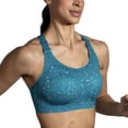 thumbnail image 3 of Brooks Women's Racerback 2.0 Sports Bra for High Impact Running, Workouts & Sports with Maximum Support - Lagoon Speckle Print - 38E, 3 of 6