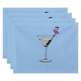 thumbnail image 2 of Simply Daisy, 18 x 14 Inch Martini Glass Flamingo Geometric Print Placemat (set of 4), Pink, 2 of 2