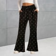 thumbnail image 2 of CPNG Girls Bell Bottom Pants Polka Dots Bow Elastic High Waisted Slim Fitting Casual Yoga Dance Flared Pants(Black,4-5 Years), 2 of 5