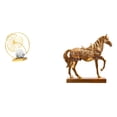 thumbnail image 1 of Estatua de caballo de hierro con forma de hoja, figura decorativa coleccionable, escultura de resina grabada, animal para estantería, oficina, chimene, 1 of 8