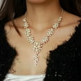 thumbnail image 2 of Collar de perlas de cristal brillante de las mujeres encantos colgante collar de cadena, 2 of 4