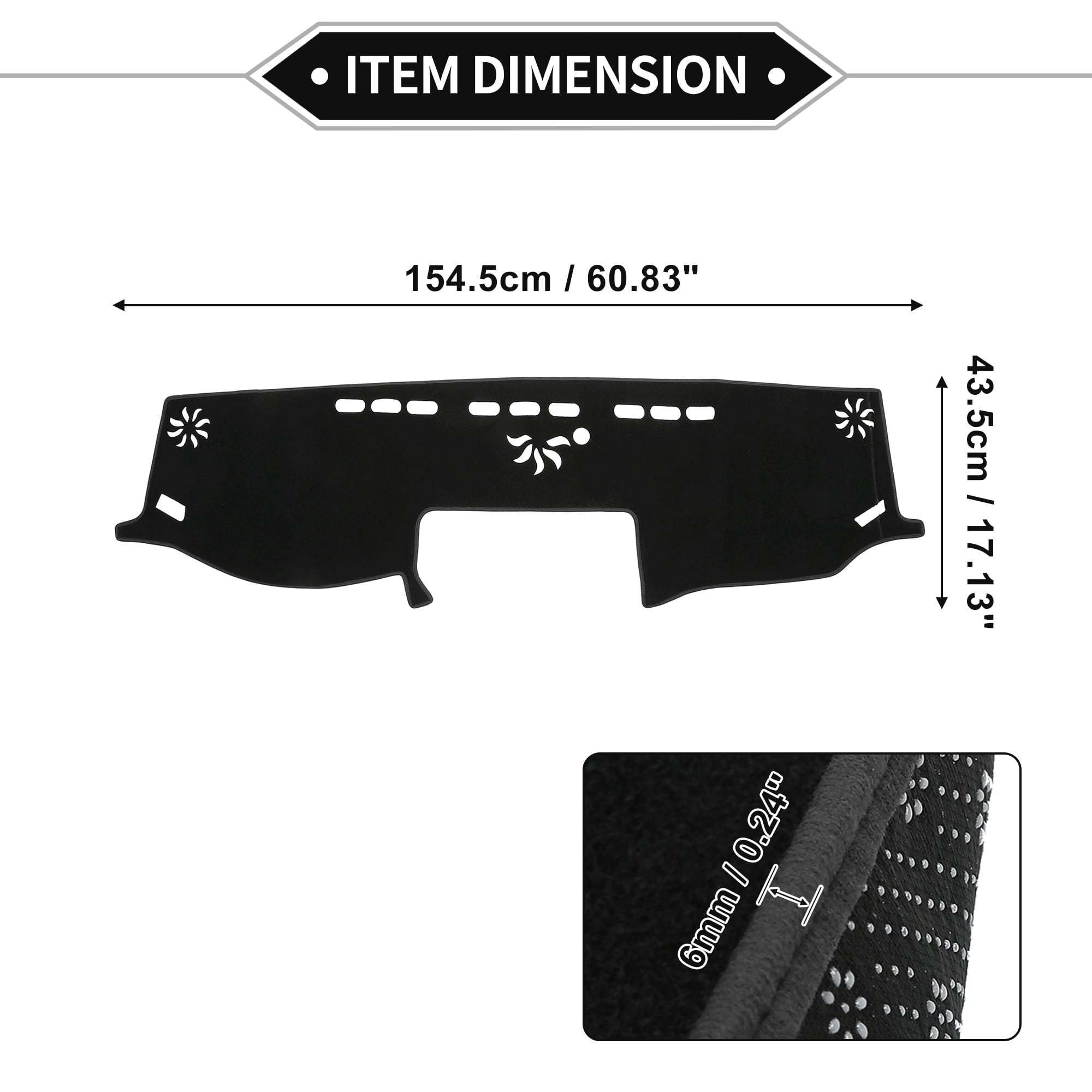 Unique Bargains Dash Cover for Lexus LX 2016-2020, Non-Slip Polyester Black Interior Dashboard Cover Mat Pad Carpet