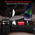 thumbnail image 5 of Car Leather Cup Holder Gap Bag,Seat Gap Storage Box,Adjustable Car Seat Storage Box,Leather Cup Holder Gap Bag with Cup Holder for Phones Glasses Keys Cards (Red,A), 5 of 17