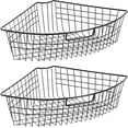 thumbnail image 2 of 2/4 Pack Metal Lazy Susan Organizer Baskets with Handles – 1/4 Wedge Wire Storage Bins for 24" Lazy Susan Turntable, Kitchen Cabinet & Pantry Organizer, Black, 2 of 8