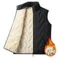 thumbnail image 5 of SEROYE Mens Vest Sherpa Lined Padded Stand Collar Sleeveless Full Zip Embossed Gilet for Fall Winter Layering Outerwear (3XL, Black), 5 of 9