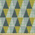 thumbnail image 2 of Abstract Fabric by the Yard Upholstery, Boho Geometric Motif Triangles Stripes and Polka Dots Doodle Print, Decorative Fabric for DIY and Home Accents, Pale Coffee and Night Blue by Ambesonne, 2 of 5