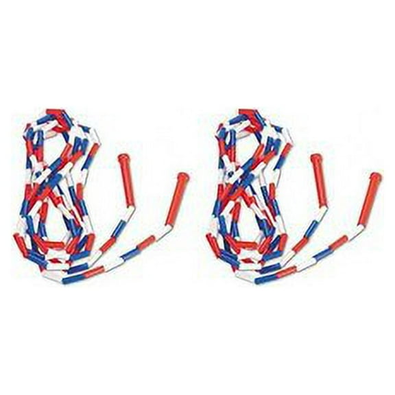 champion sports segmented plastic jump rope, 16ft, red/blue/white