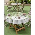 thumbnail image 4 of Outdoor Tablecloths with Umbrella Hole & Zipper, Sage Green Gradient Round Tablecloths 60 Inch, Abstract Polka Dots Vintage Modern Art Waterproof Table Cloth, Patio/Pool/Picnic Table Covers, 4 of 8