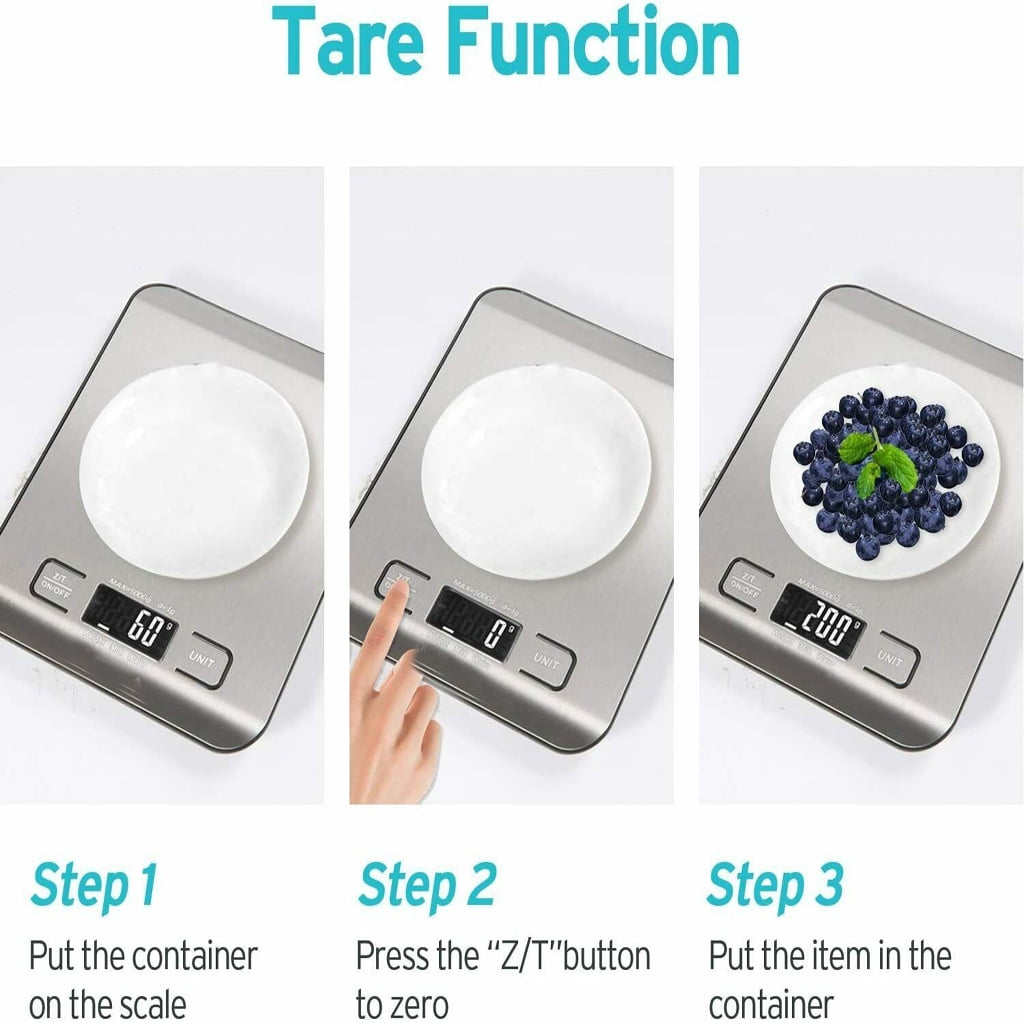 2 Pack Household Kitchen Scale Electronic Food Scales Diet Scales Measuring Tool Slim LCD Digital Electronic Weighing Scale