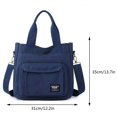 thumbnail image 2 of Bolso bandolera de lona con correa ajustable, neceser de maquillaje de lona (azul), 2 of 5