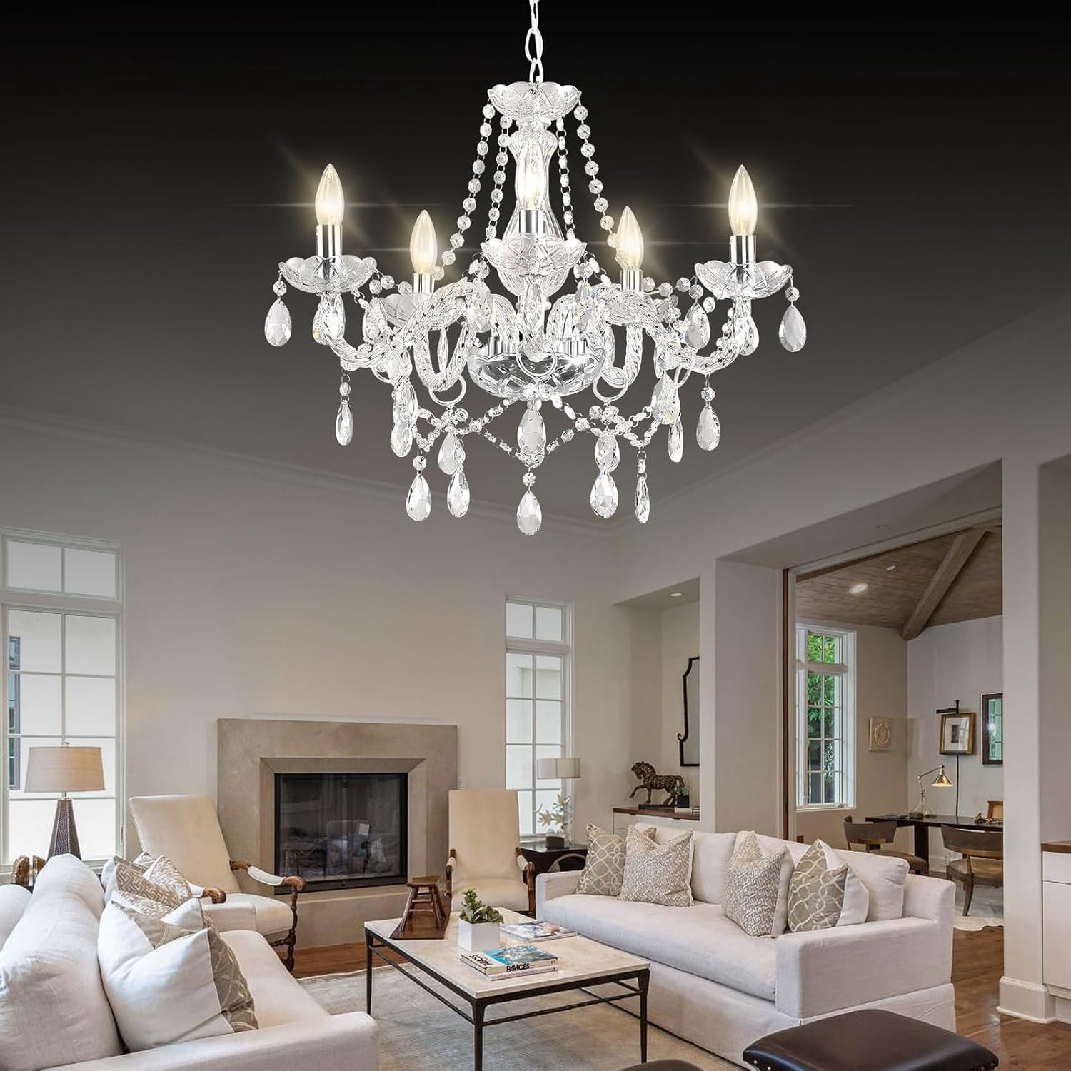 AOLALA 5-Light Modern Painting Corded Electric Kitchen Island Chandeliers