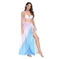thumbnail image 2 of FORMRS Womens Long Sarong Beach Wrap Semi-Sheer Bikini Skirt Bathing Swimsuit Cover Up, Pink Gradient, 2 of 7