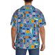 thumbnail image 3 of Fotbe Cute Flat Fish Camisa Estampada de Manga Corta para Hombre, Casual de Verano, Estilo Playero, Sin Arrugas-X-Large, 3 of 5
