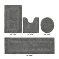 thumbnail image 2 of Better Trends Bath Rug 4 Piece Set 100% Cotton Soft Bathroom Seat Covers, Water Absorbent, Reversible, Machine Washable for Bathroom Decor Toilet Base Contour Runner Rug Gray Lux Collection, 2 of 4