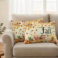 thumbnail image 2 of Orange Hello Fall Outdoor Pillow Covers 20"x12" Set of 2,Waterproof Throw Pillow Covers for Patio Furniture,Thanksgiving Pumpkins Maple Leaf Decorative Cushion Pillowcases for Garden Porch Couch Sofa, 2 of 9